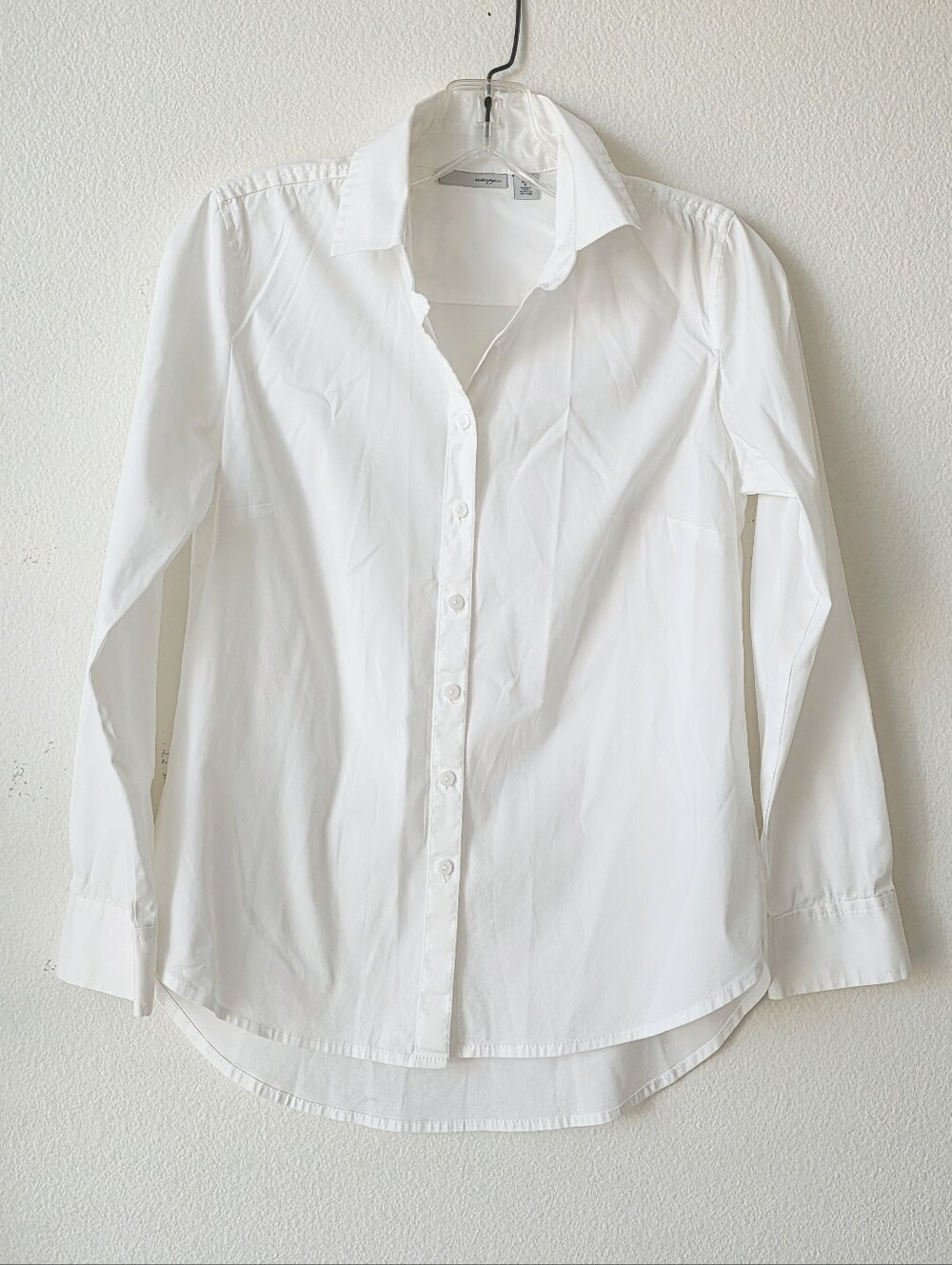 Halogen White Button Front Tunic Blouse Long Sleeve